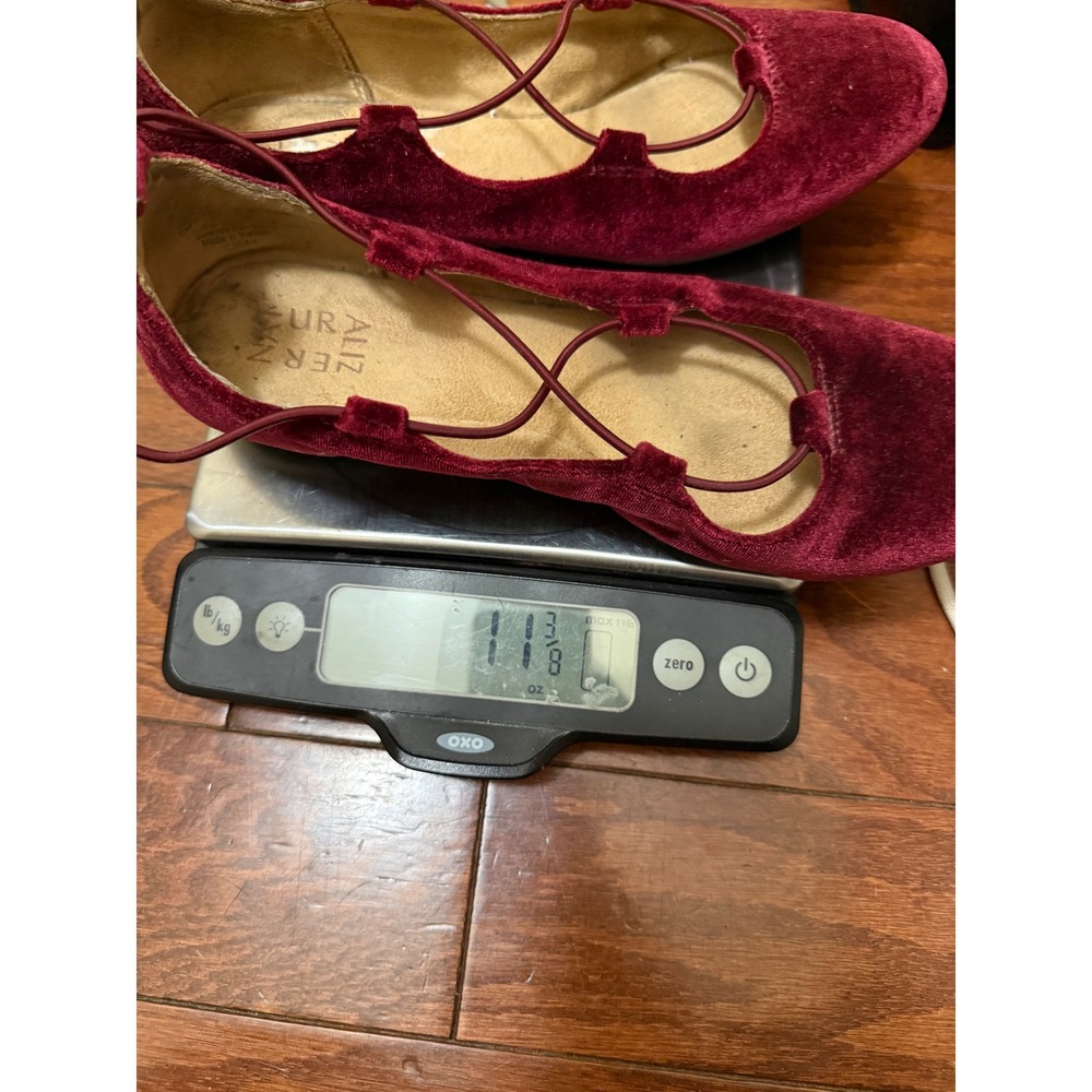 Naturalizer Carah Burgundy Velvet Lace Up Ballet Flats Womens Size 6M - Picture 10 of 10